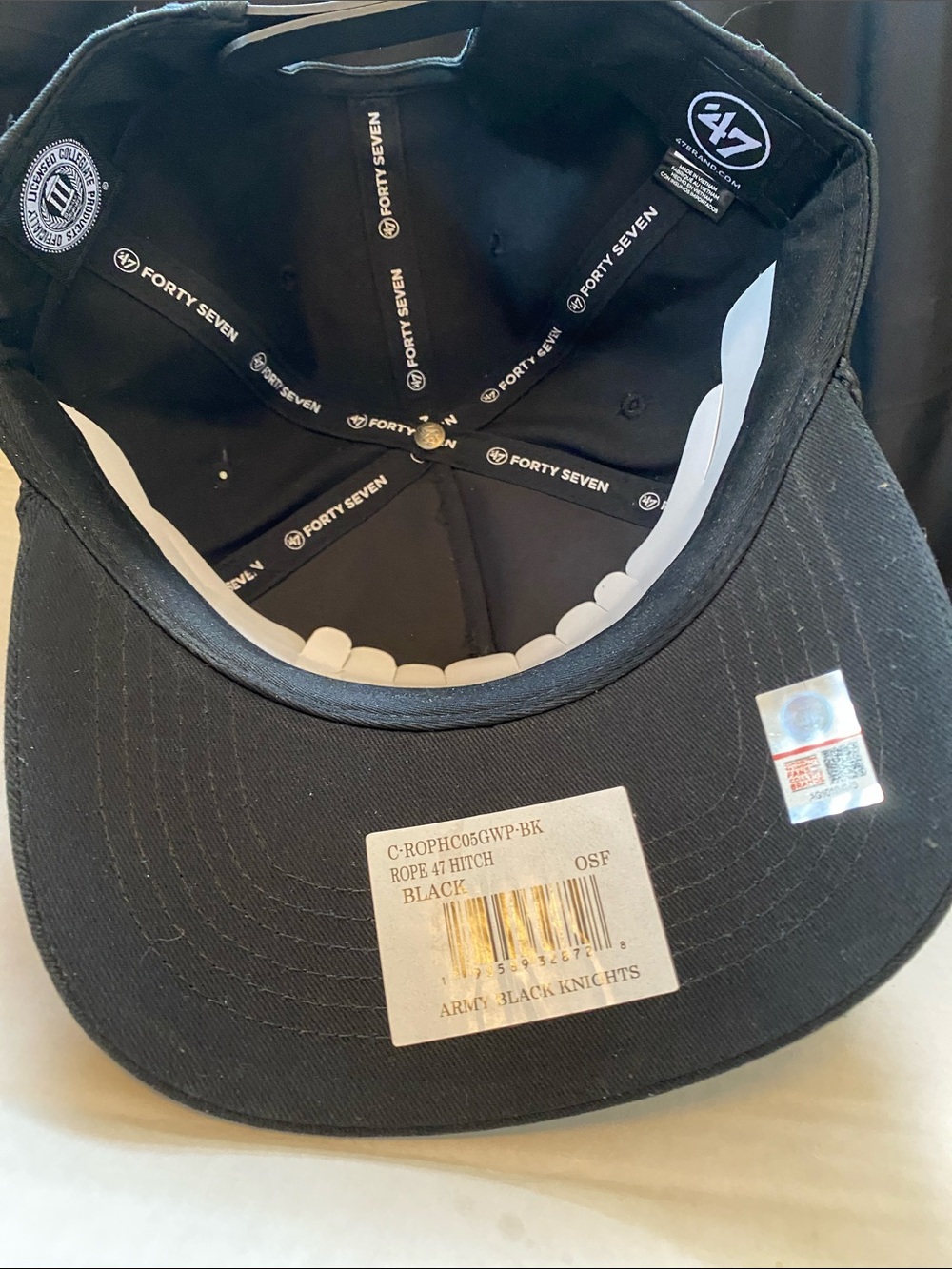 47 Black Cap with Gold Knight Shield Emblem - Picture 4 of 6